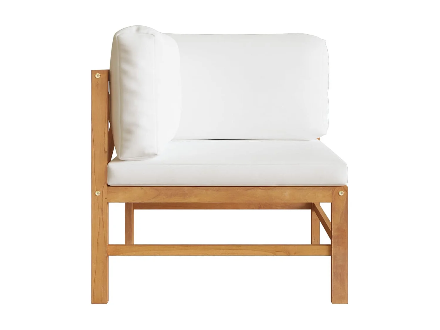 Sofá de jardim 2 lugares c/ almofadões cor creme teca maciça