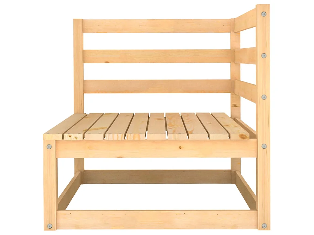 Gartensofa 2-Sitzer mit Kissen Kiefer Massivholz