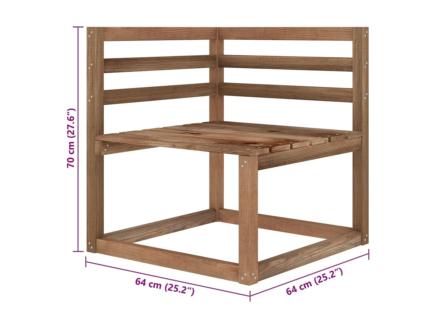 Canapé palette de jardin 2 places et coussins gris Pinède