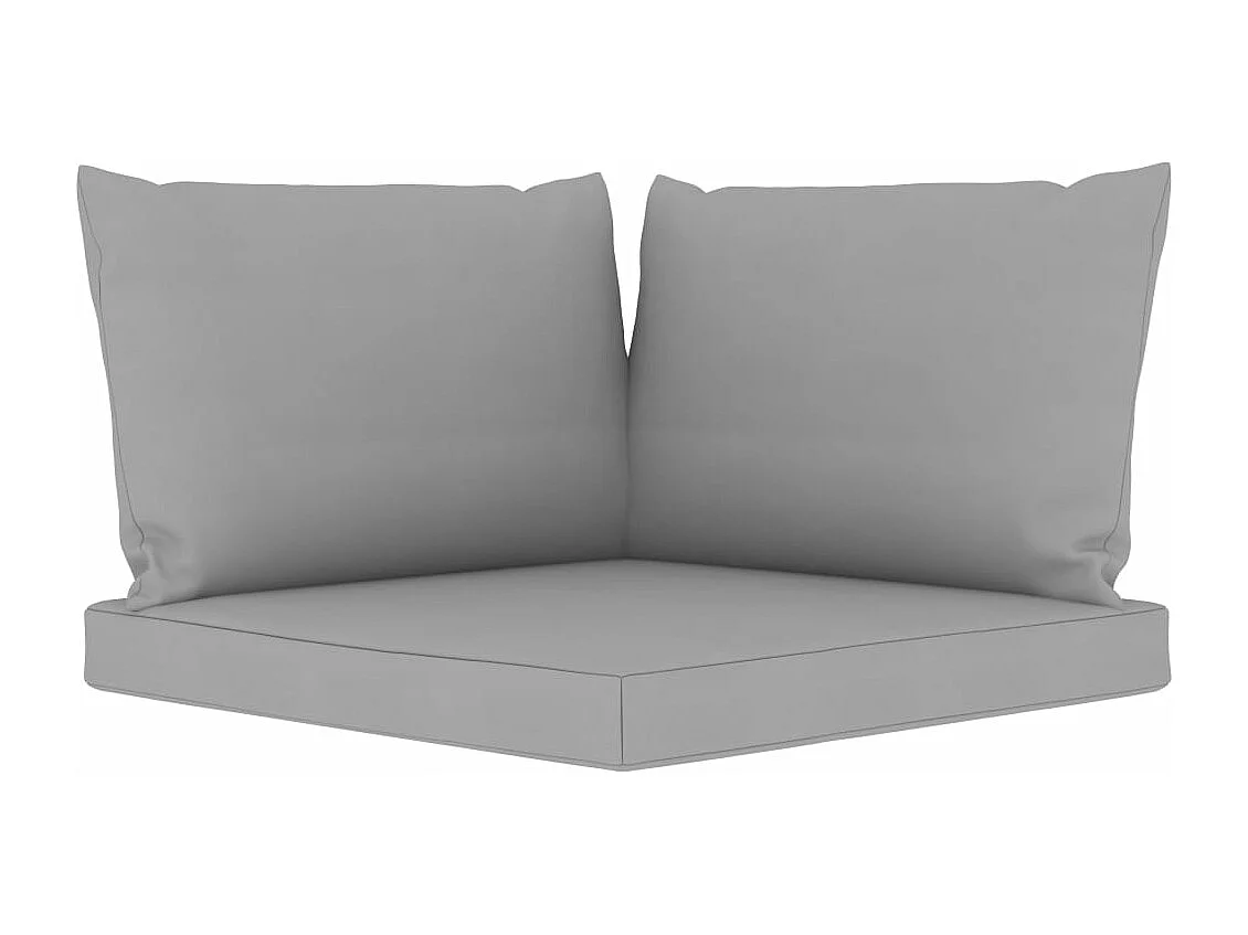 Canapé palette de jardin 2 places et coussins gris Pinède