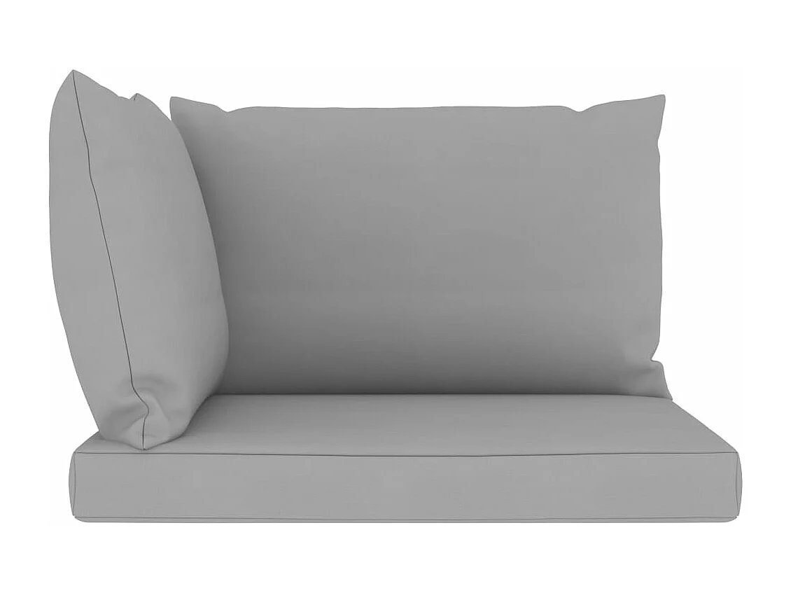 Canapé palette de jardin 2 places et coussins gris Pinède