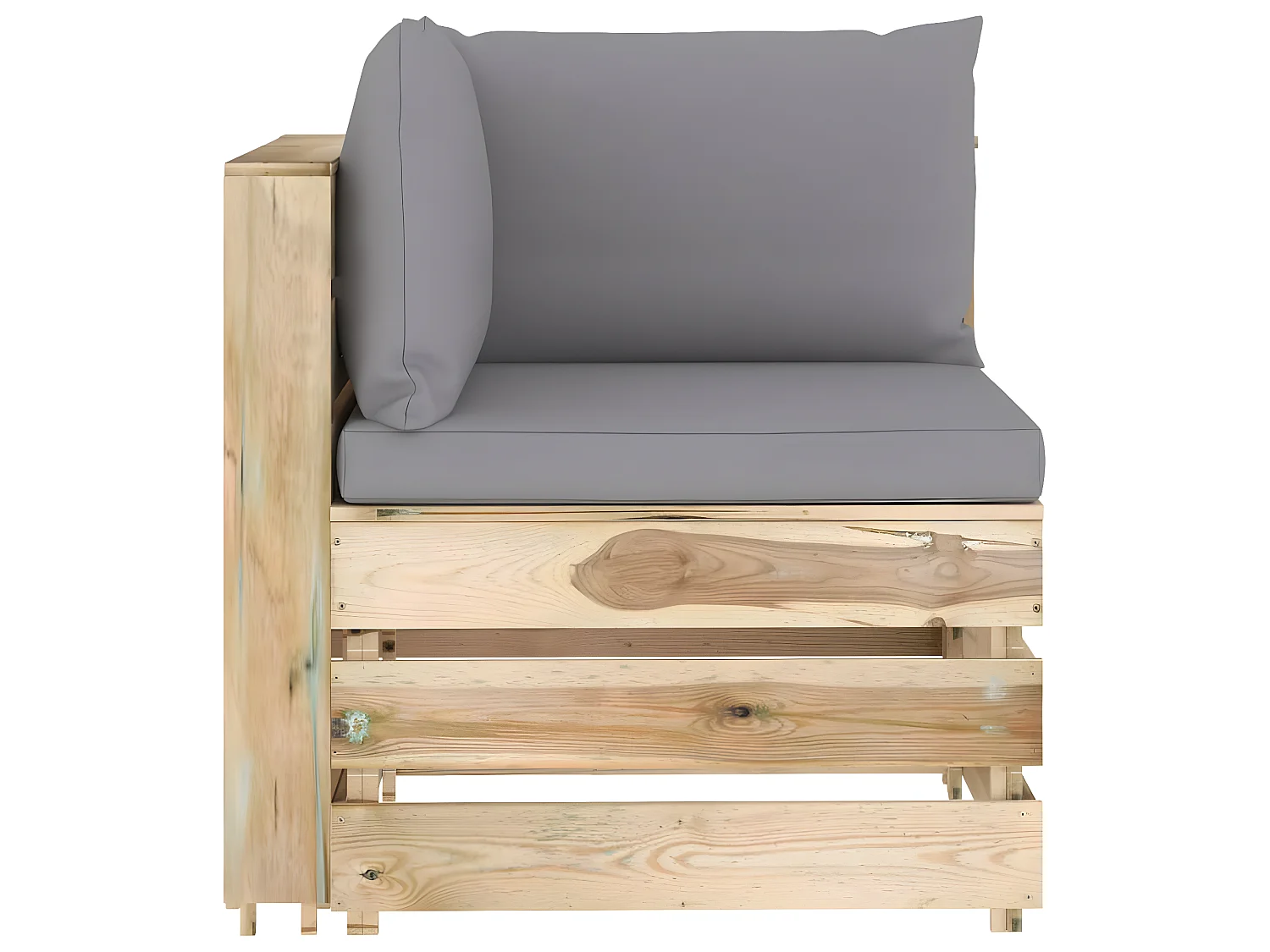 Canapé de jardin 2 places avec coussins Bois imprégné de vert