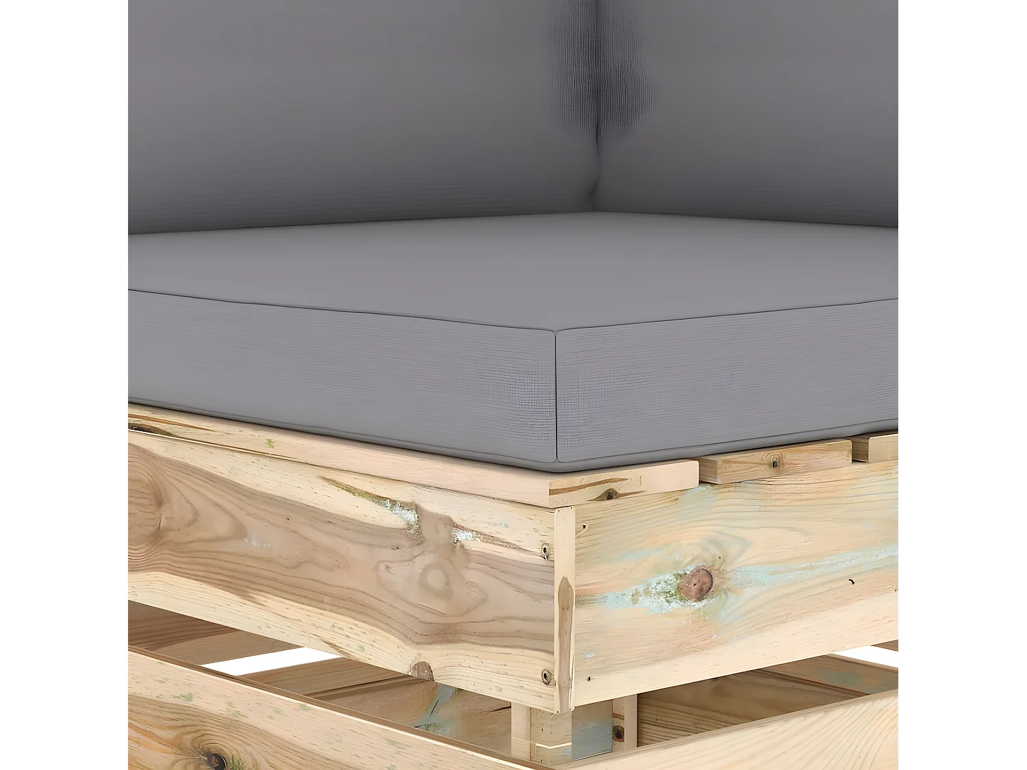 Canapé de jardin 2 places avec coussins Bois imprégné de vert