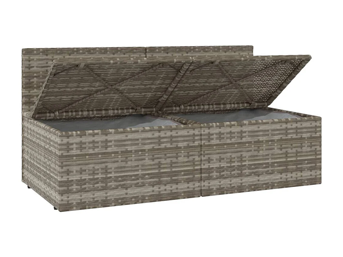 Canapé de jardin 2 places avec coussins Gris Résine tressée