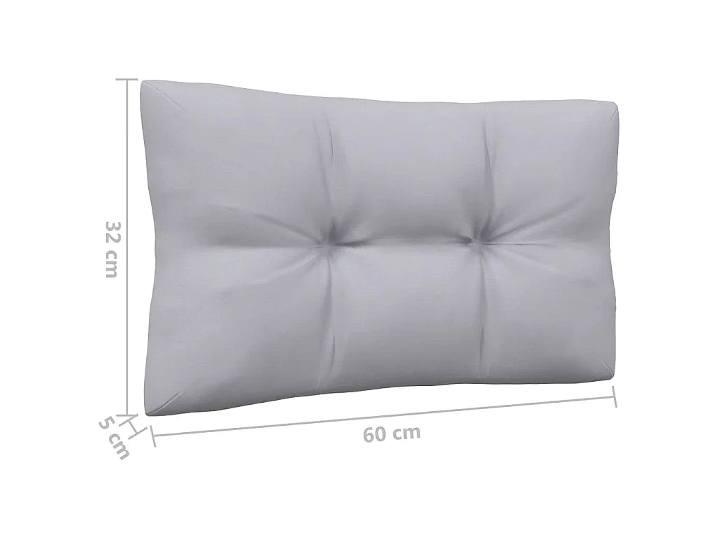 Canapé 3 places de jardin et coussins gris Bois de pin solide