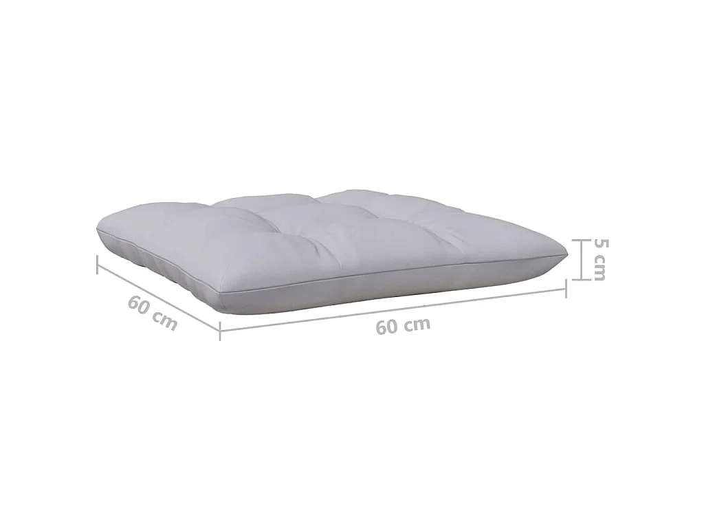 Canapé 3 places de jardin et coussins gris Bois de pin solide