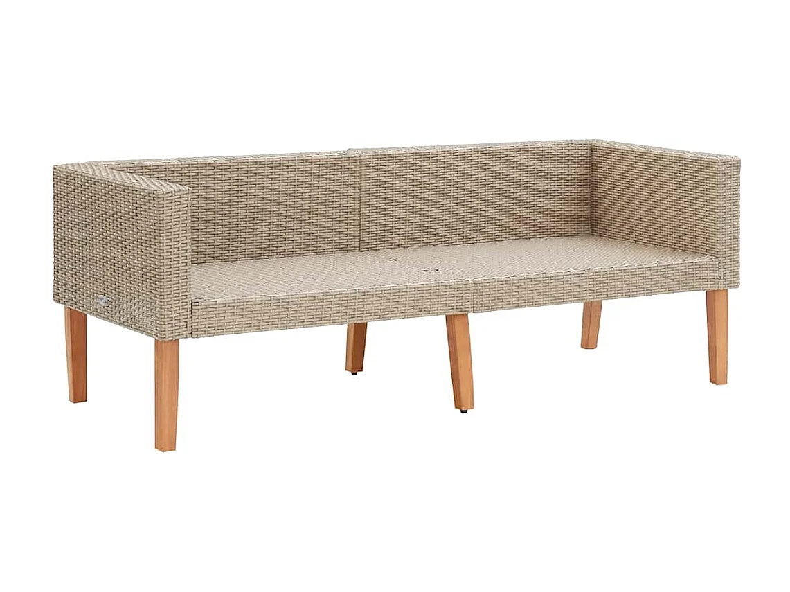 Canapé de jardin à 2 places avec coussins Résine tressée Beige