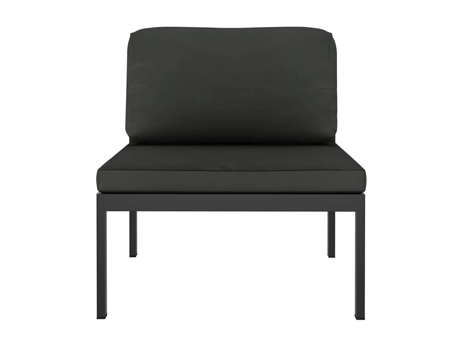 Canapé de jardin 2 places avec coussins Aluminium Anthracite