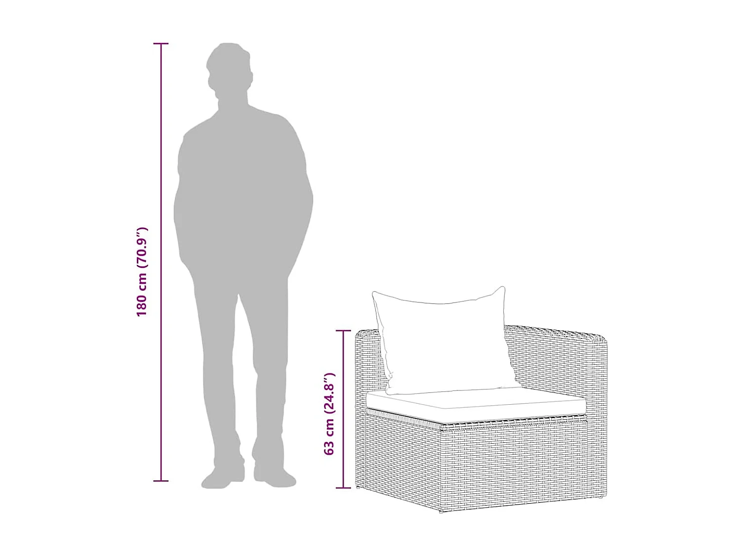 Garten-Ecksofas 2 Stk. Grau Poly Rattan