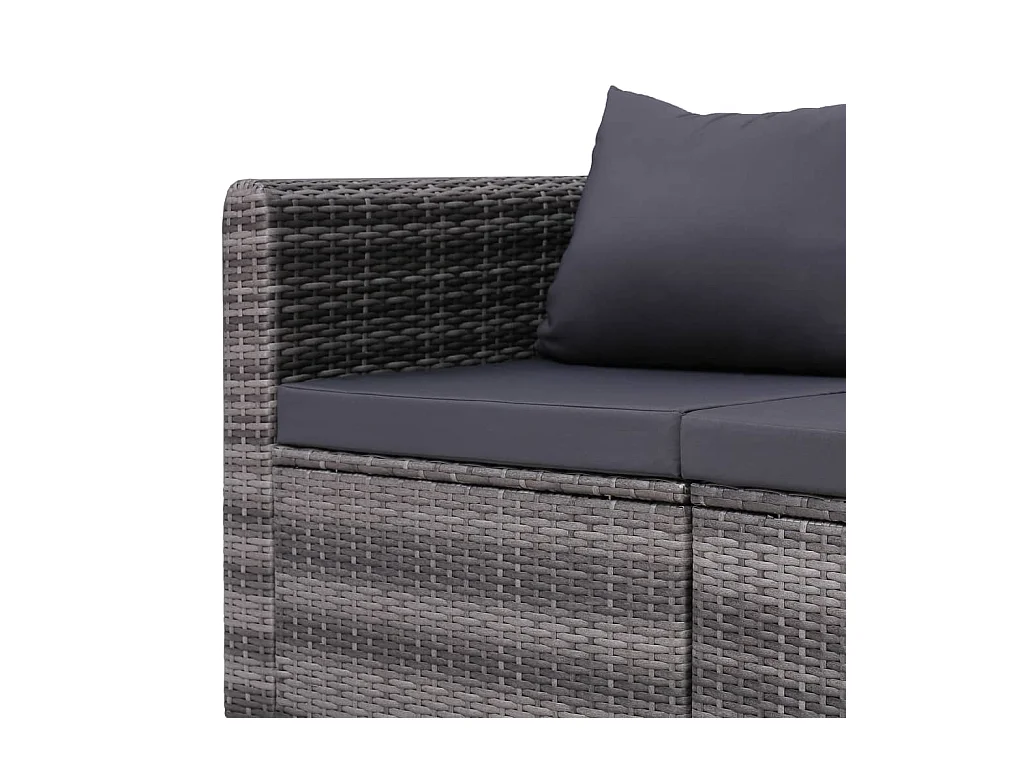 Canapés d'angle de jardin 2 pcs Gris Résine tressée