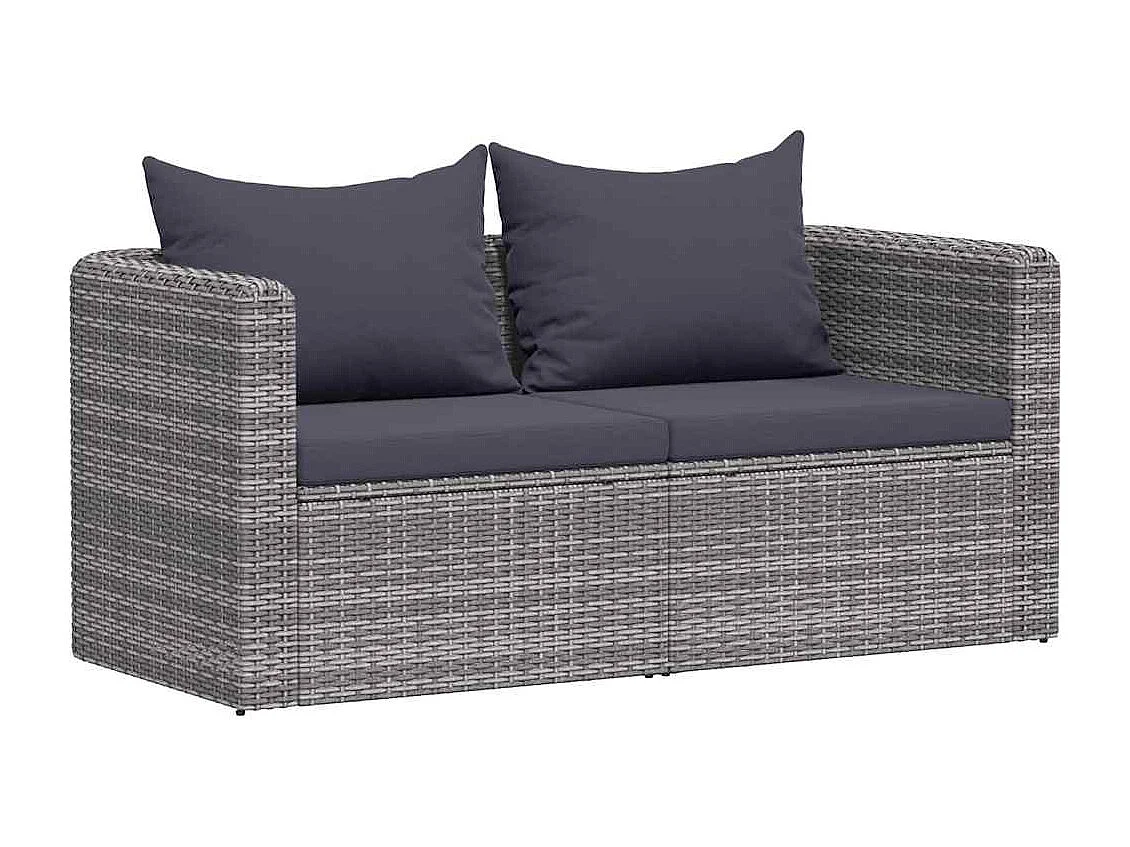 Canapés d'angle de jardin 2 pcs Gris Résine tressée