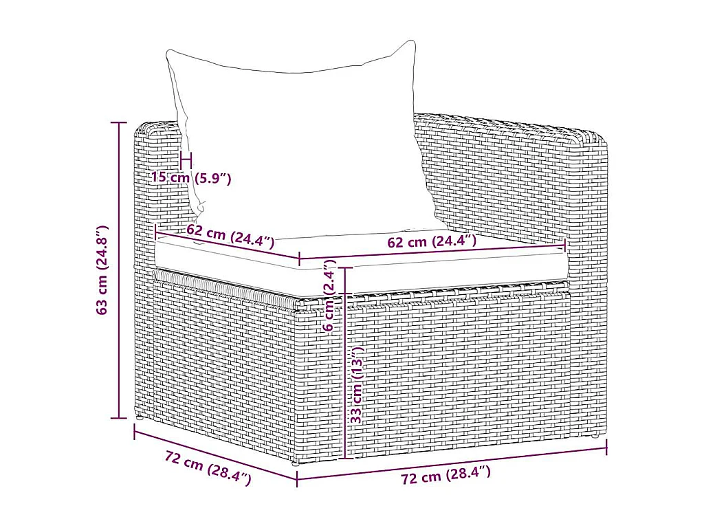 Garten-Ecksofas 2 Stk. Grau Poly Rattan