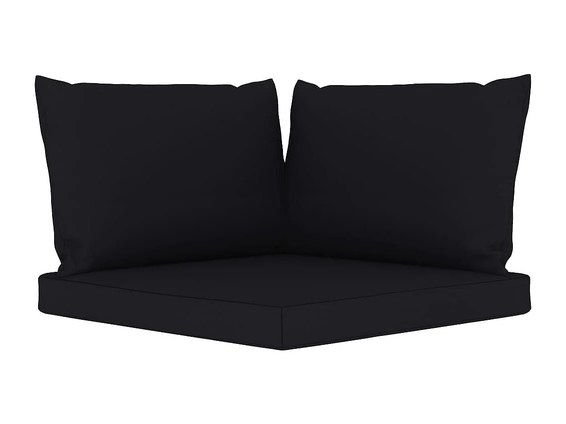 Canapé de jardin 4 places avec coussins noir