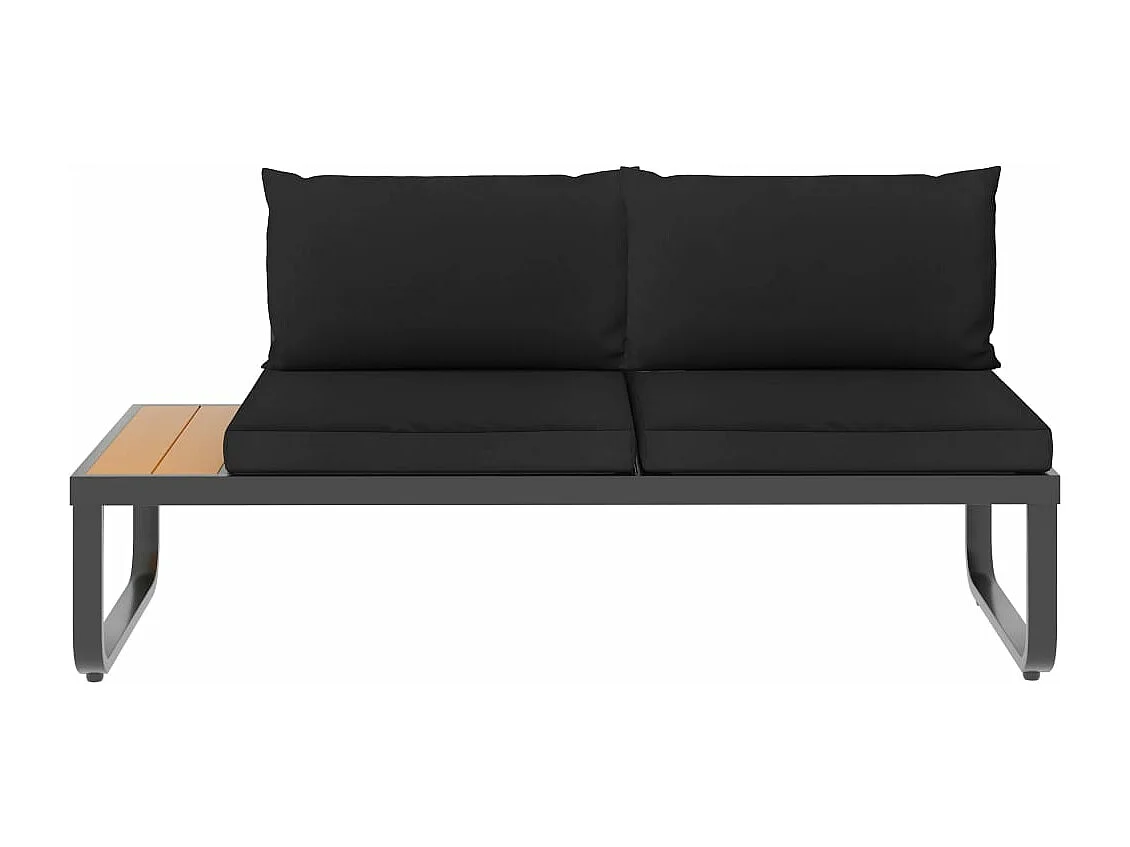 Canapés d'angle de jardin 4 pcs et coussins Aluminium et WPC