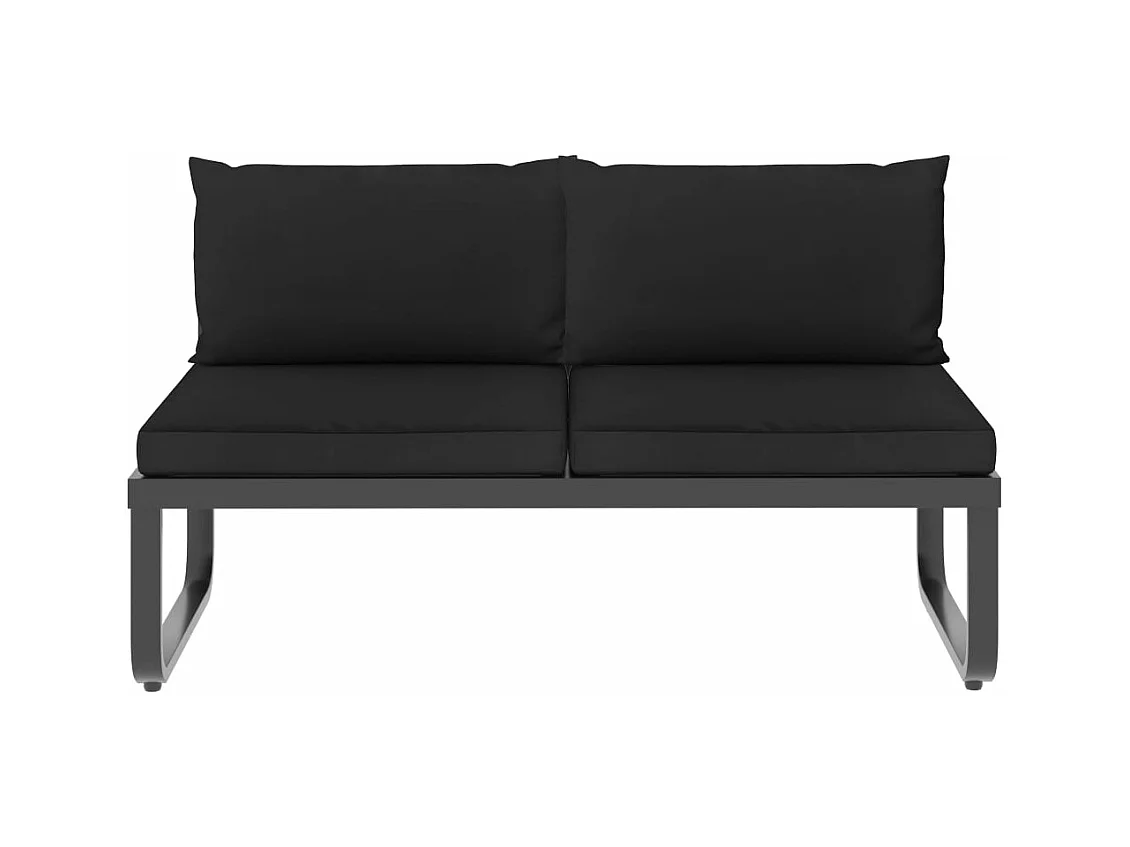 Canapés d'angle de jardin 4 pcs et coussins Aluminium et WPC