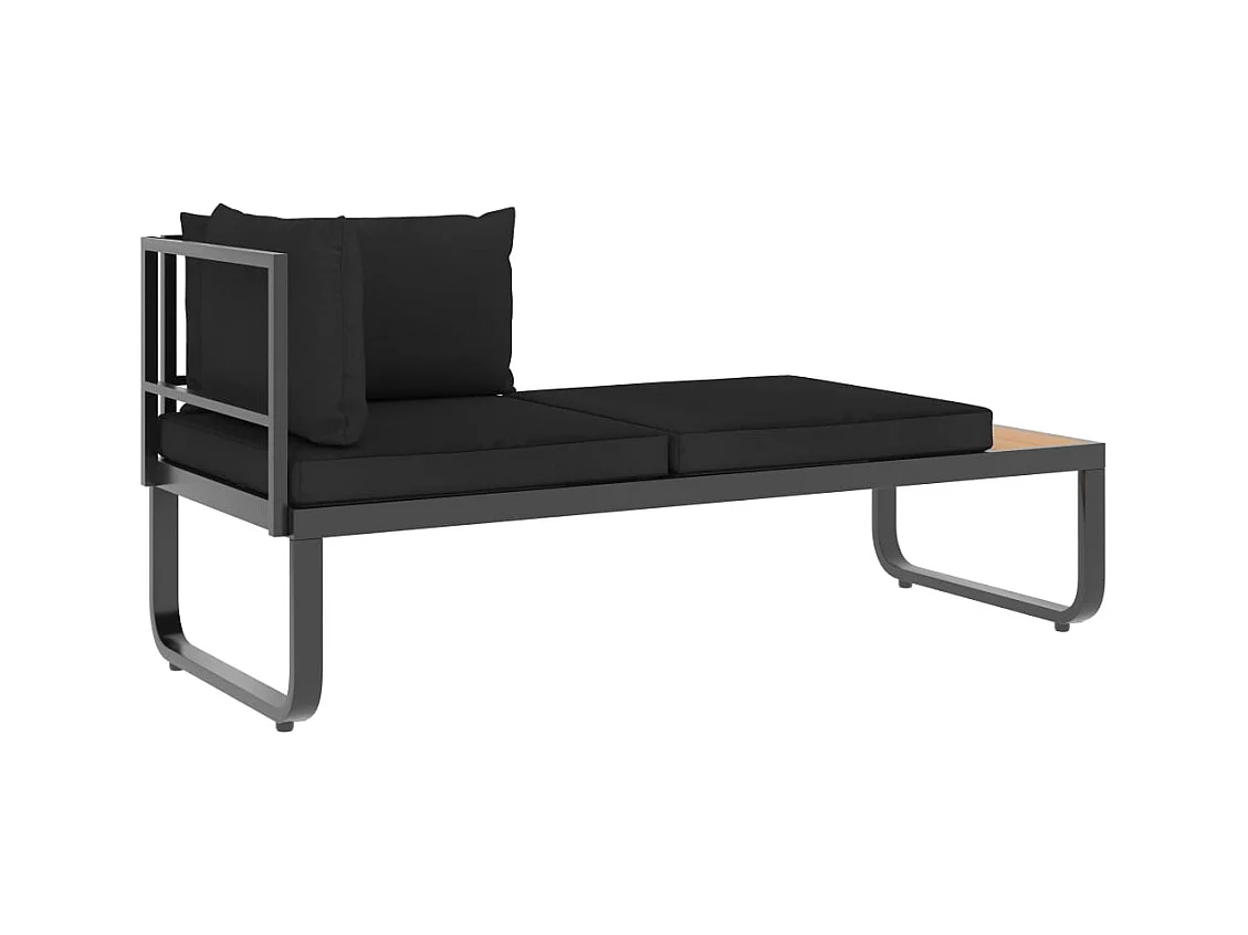 Canapés d'angle de jardin 4 pcs et coussins Aluminium et WPC