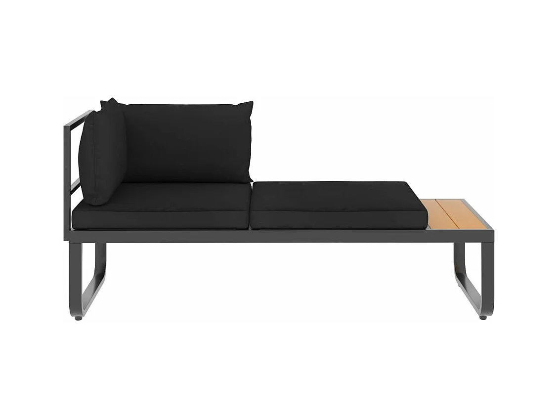 Canapés d'angle de jardin 4 pcs et coussins Aluminium et WPC