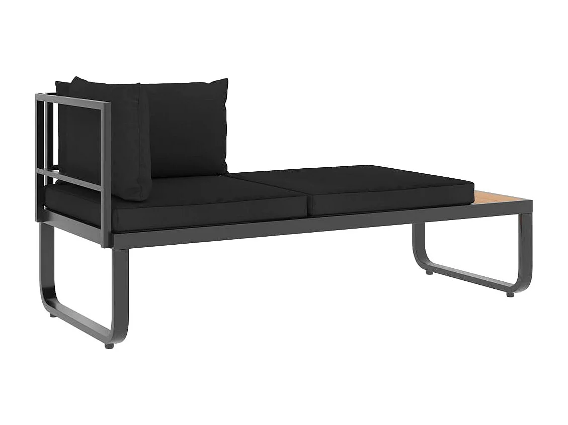 Canapés d'angle de jardin 4 pcs et coussins Aluminium et WPC