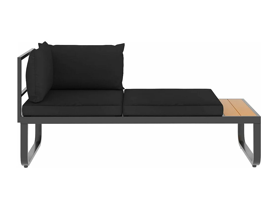 Canapés d'angle de jardin 4 pcs et coussins Aluminium et WPC