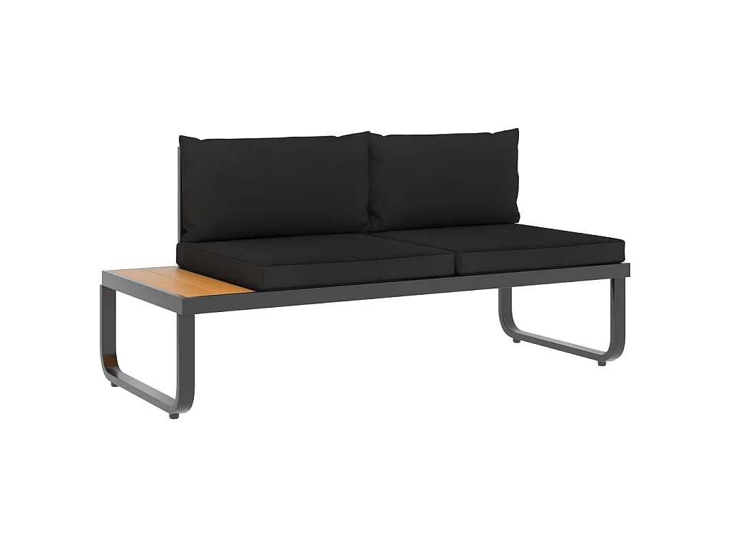 4-tlg. Garten-Ecksofa-Set mit Auflagen Aluminium und WPC