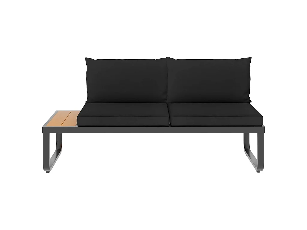 4-tlg. Garten-Ecksofa-Set mit Auflagen Aluminium und WPC