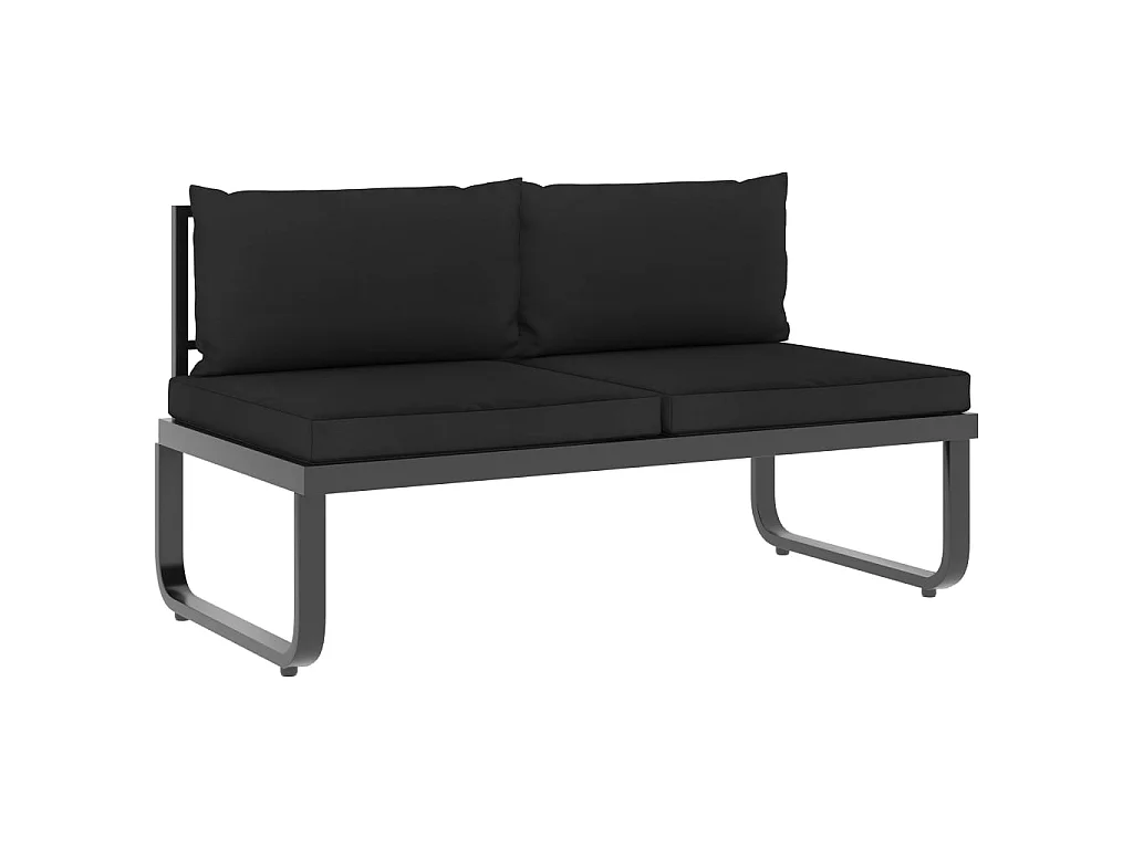 4-tlg. Garten-Ecksofa-Set mit Auflagen Aluminium und WPC