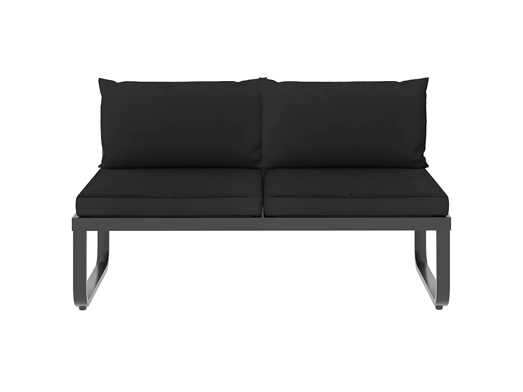 4-tlg. Garten-Ecksofa-Set mit Auflagen Aluminium und WPC