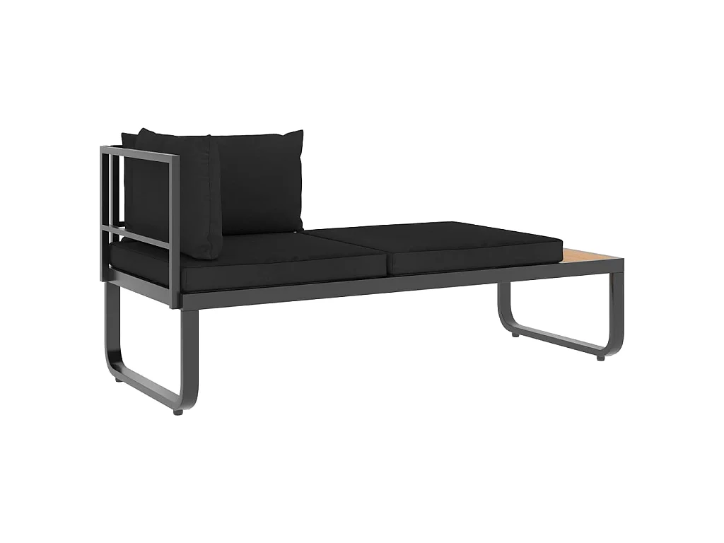 4-tlg. Garten-Ecksofa-Set mit Auflagen Aluminium und WPC