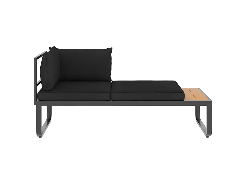 4-tlg. Garten-Ecksofa-Set mit Auflagen Aluminium und WPC
