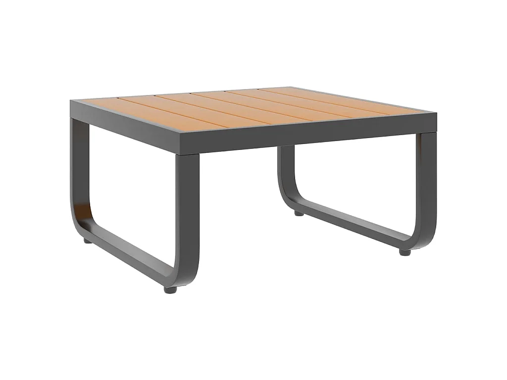 4-tlg. Garten-Ecksofa-Set mit Auflagen Aluminium und WPC