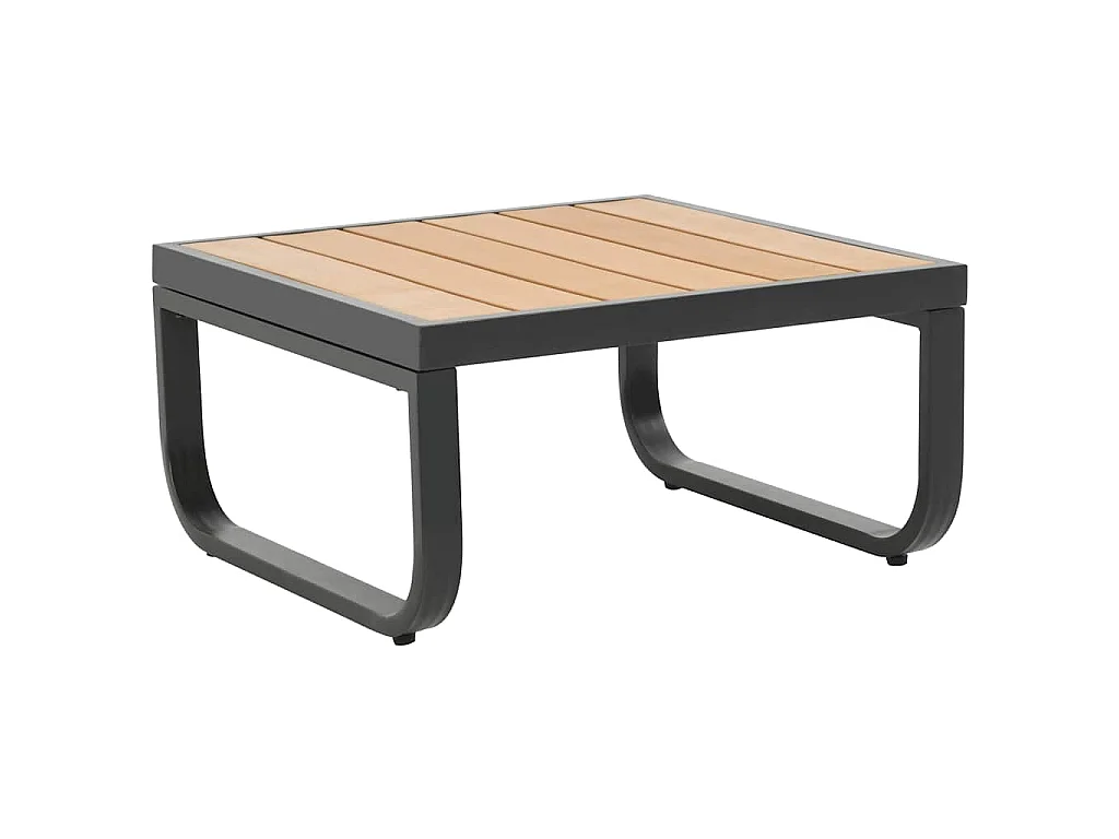 Canapé d'angle de jardin à 2 places avec coussins Aluminium WPC