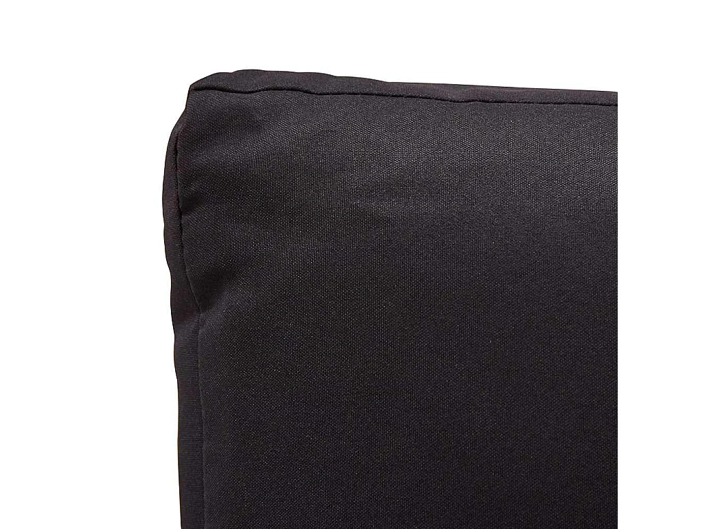 Canapé 2 places de jardin et coussins Noir 124cm Résine tressée