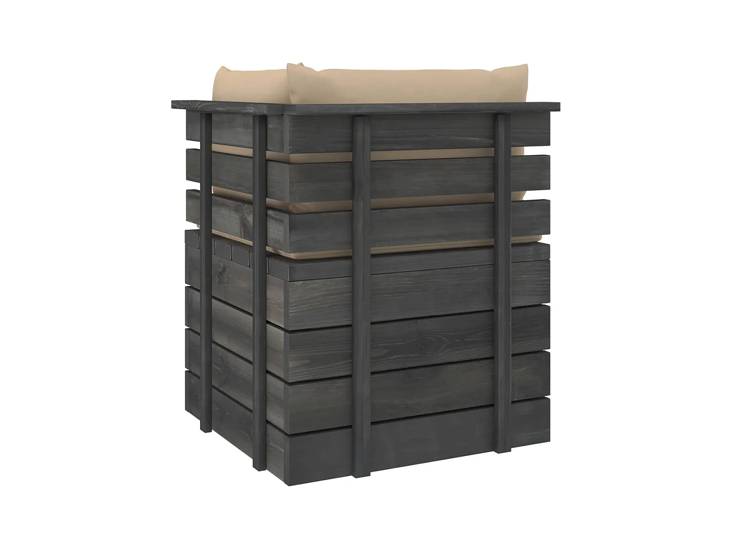 Divano da Giardino 2 Posti su Pallet con Cuscini Massello Pino
