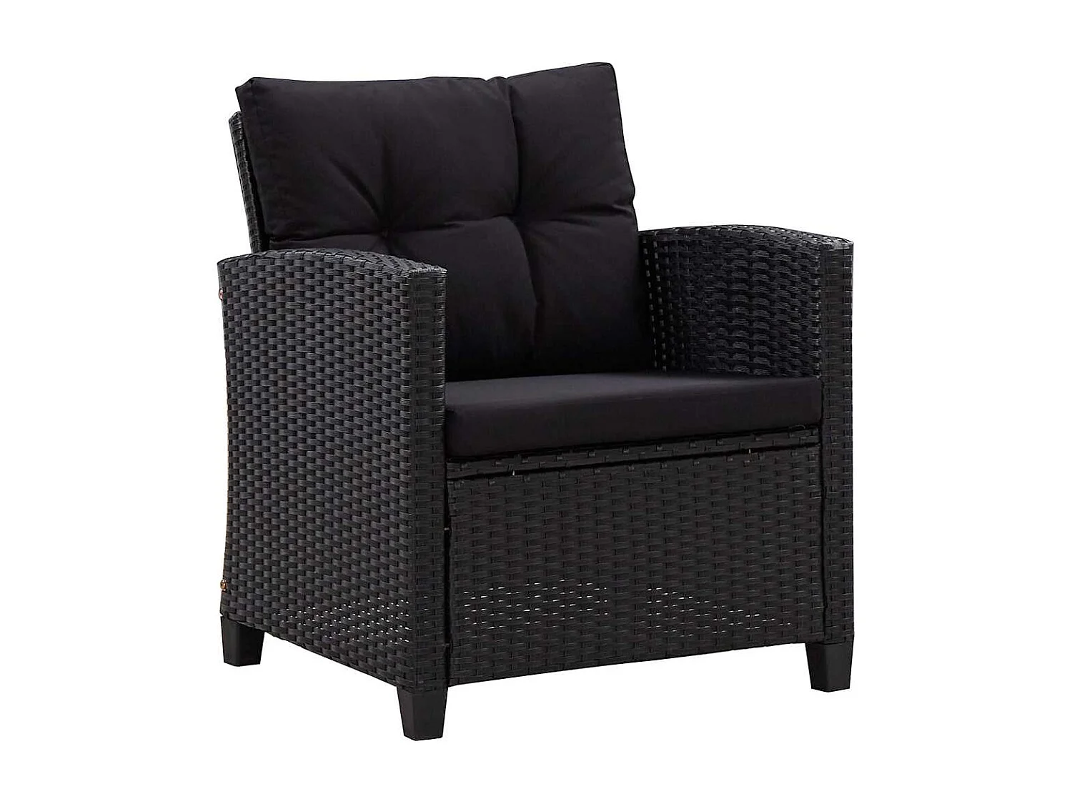 Canapés de jardin 6 pcs avec coussins Résine tressée Noir