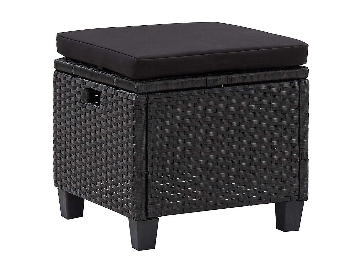 Canapés de jardin 6 pcs avec coussins Résine tressée Noir