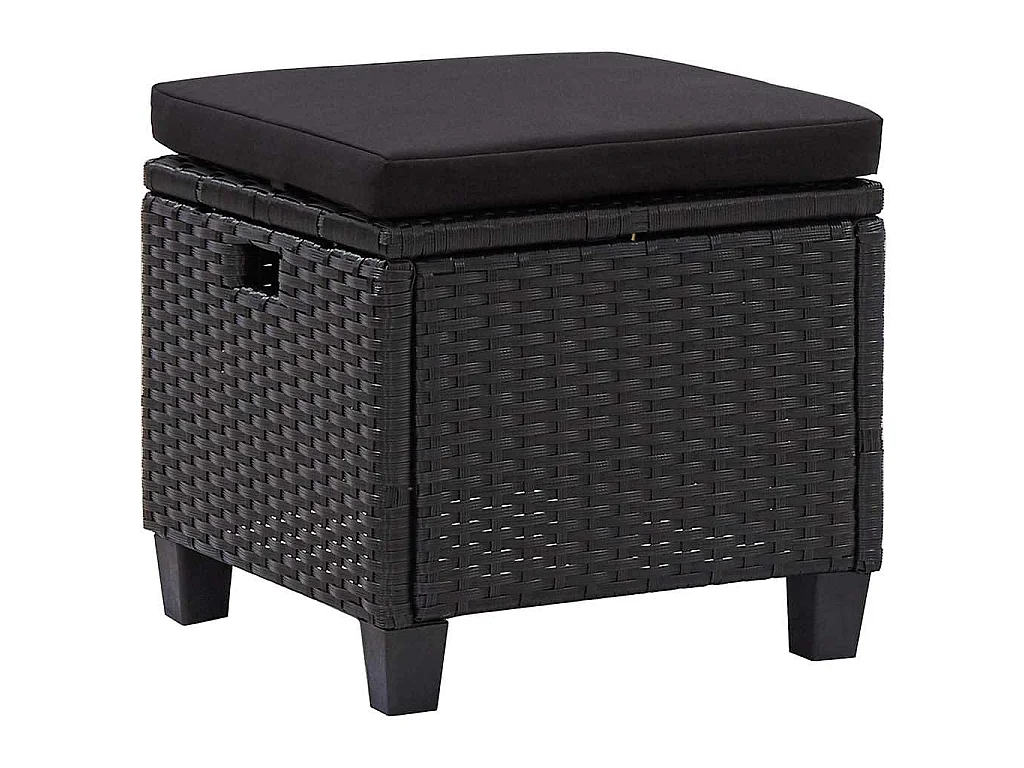 Set Divani da Giardino 6 pz con Cuscini in Polyrattan Nero