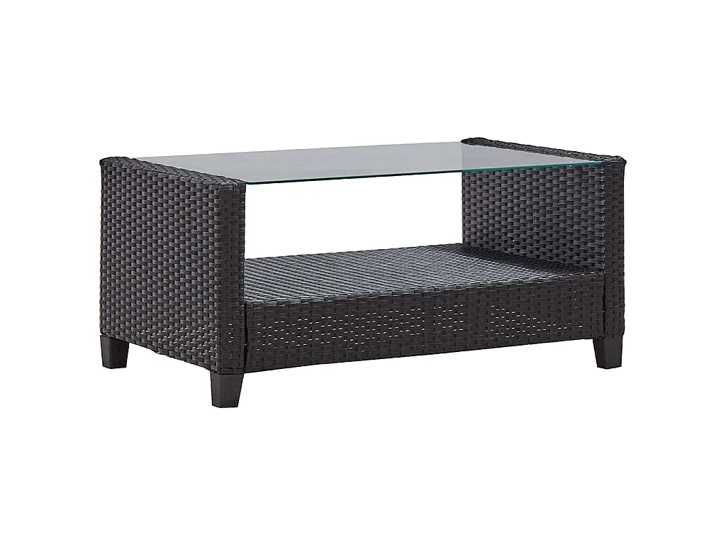 Set Divani da Giardino 6 pz con Cuscini in Polyrattan Nero