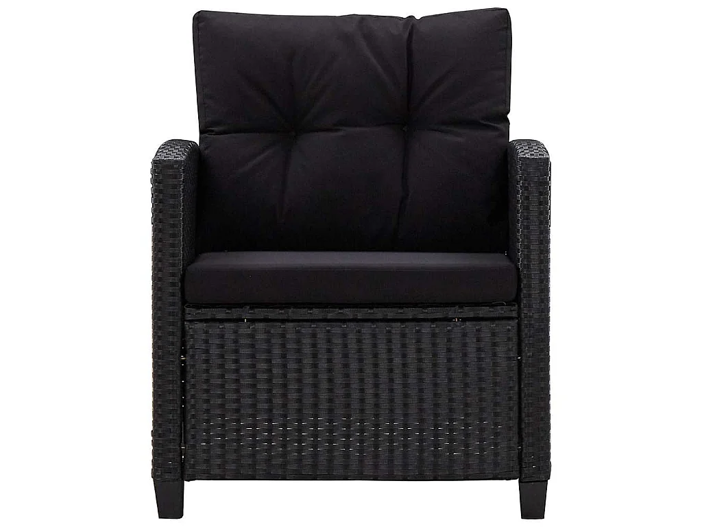 Set Divani da Giardino 6 pz con Cuscini in Polyrattan Nero