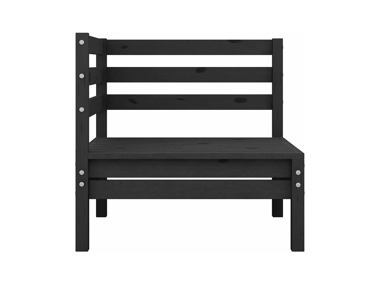 2-Sitzer-Gartensofa Schwarz Kiefer Massivholz