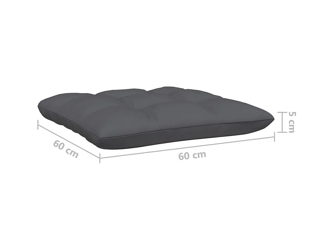 Canapé 2 places de jardin avec coussins anthracite Bois de pin