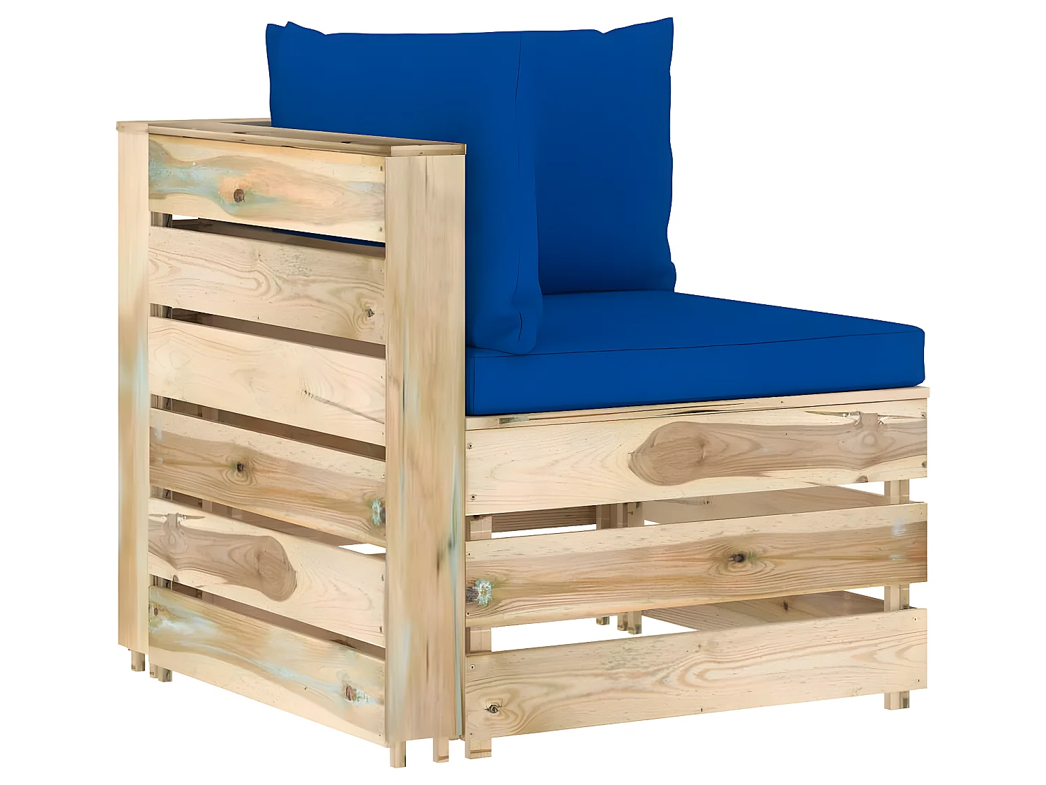 Canapé de jardin 2 places avec coussins Bois imprégné de vert