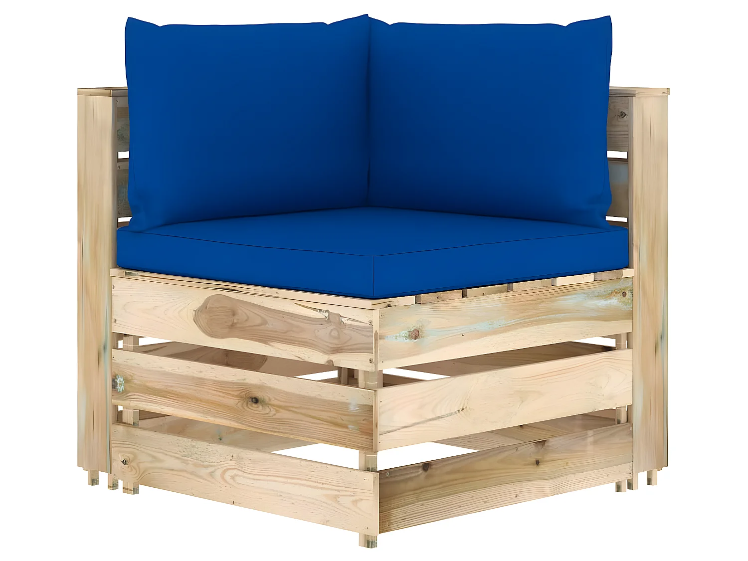 Canapé de jardin 2 places avec coussins Bois imprégné de vert