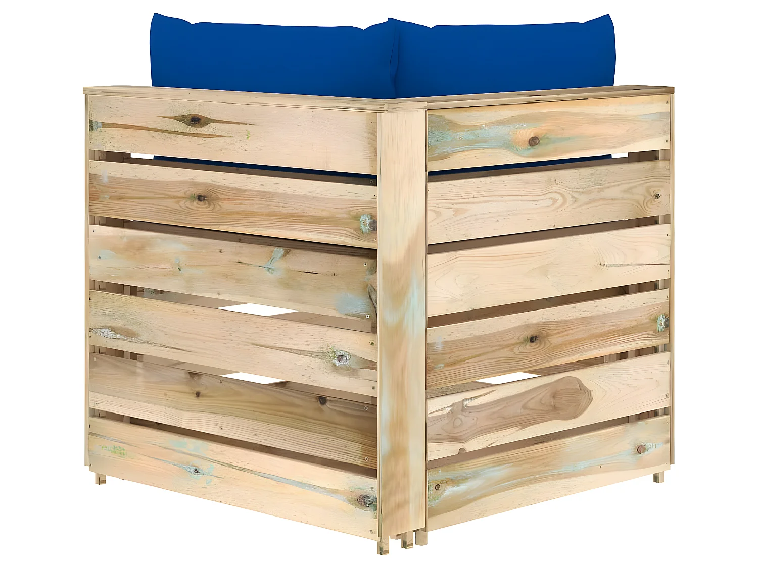 Canapé de jardin 2 places avec coussins Bois imprégné de vert