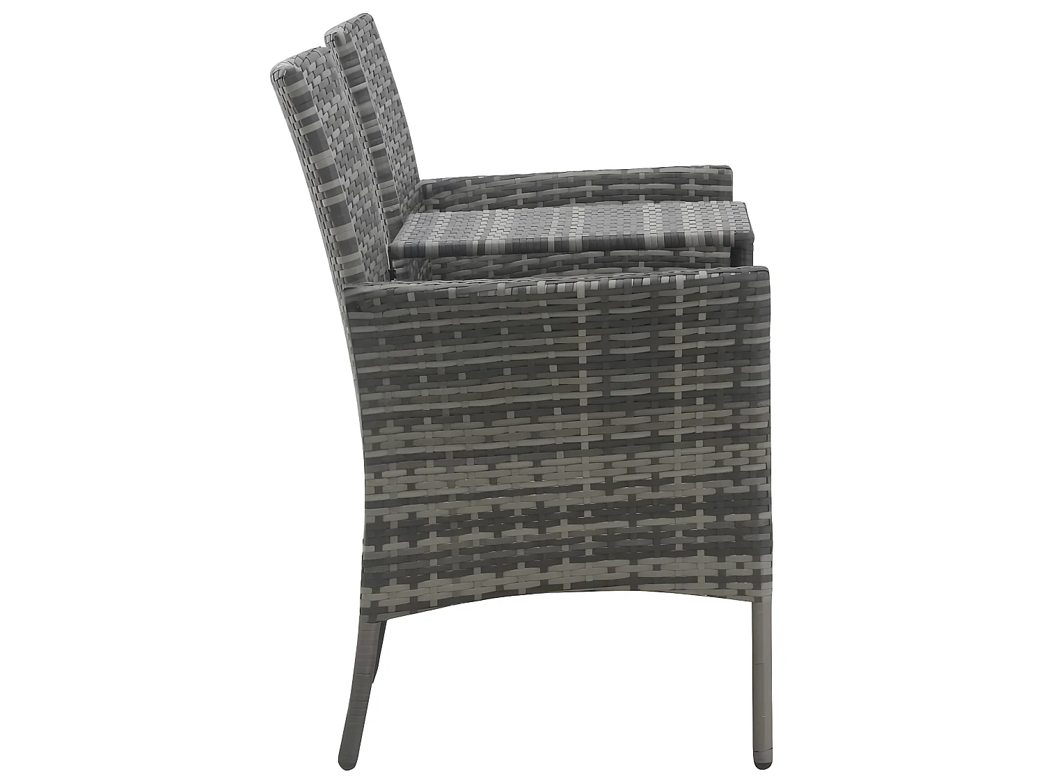 Canapé jardin 2 places et table basse Résine tressée Anthracite