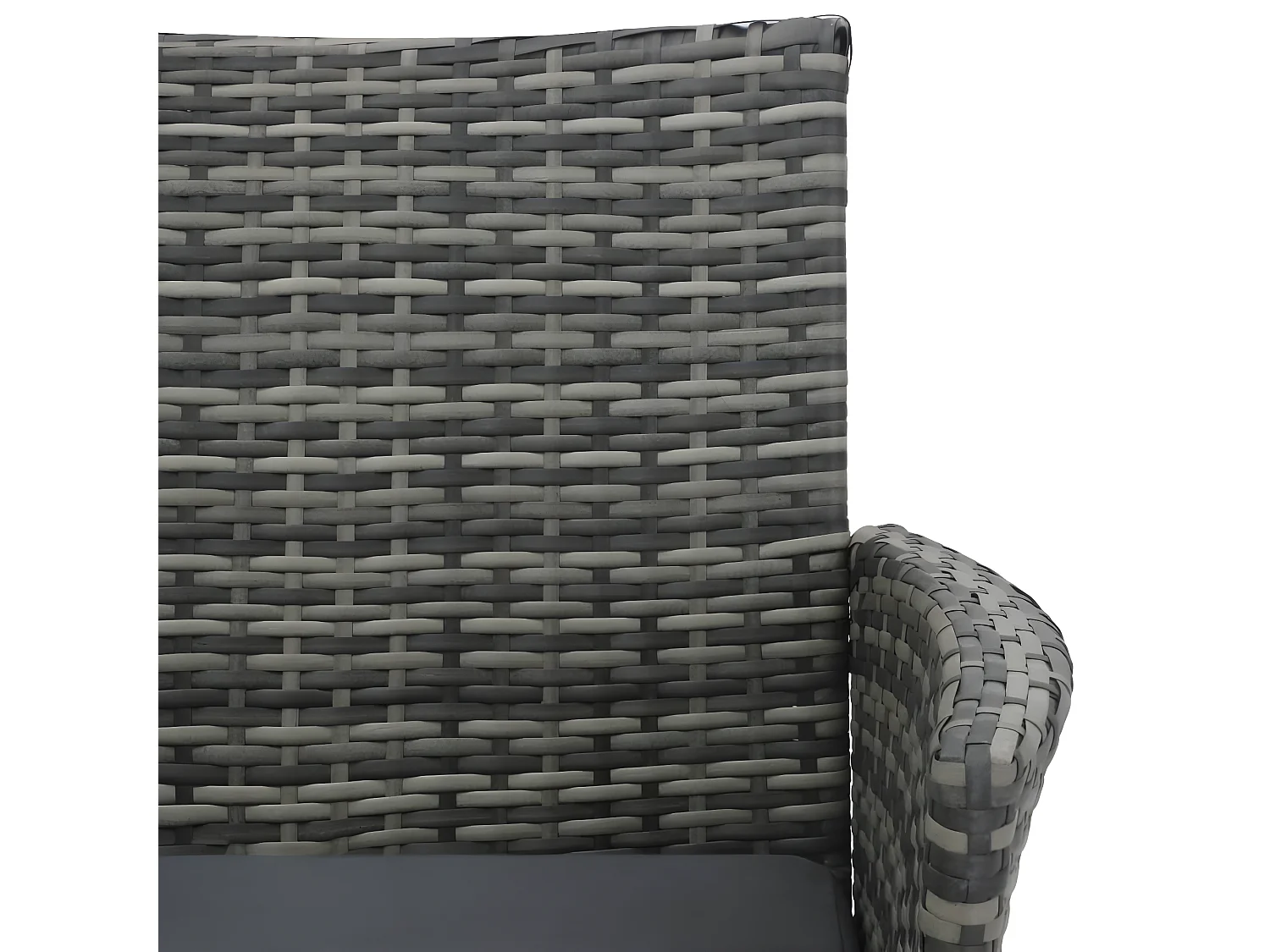 Canapé jardin 2 places et table basse Résine tressée Anthracite