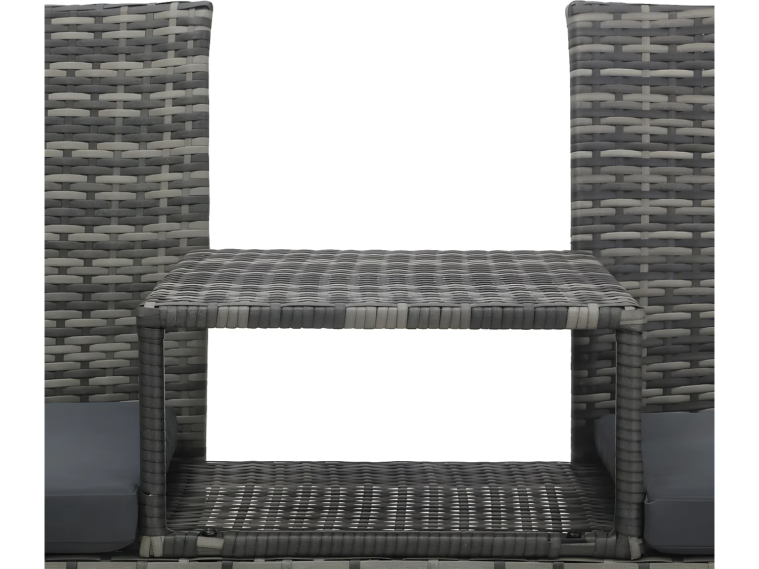 Canapé jardin 2 places et table basse Résine tressée Anthracite