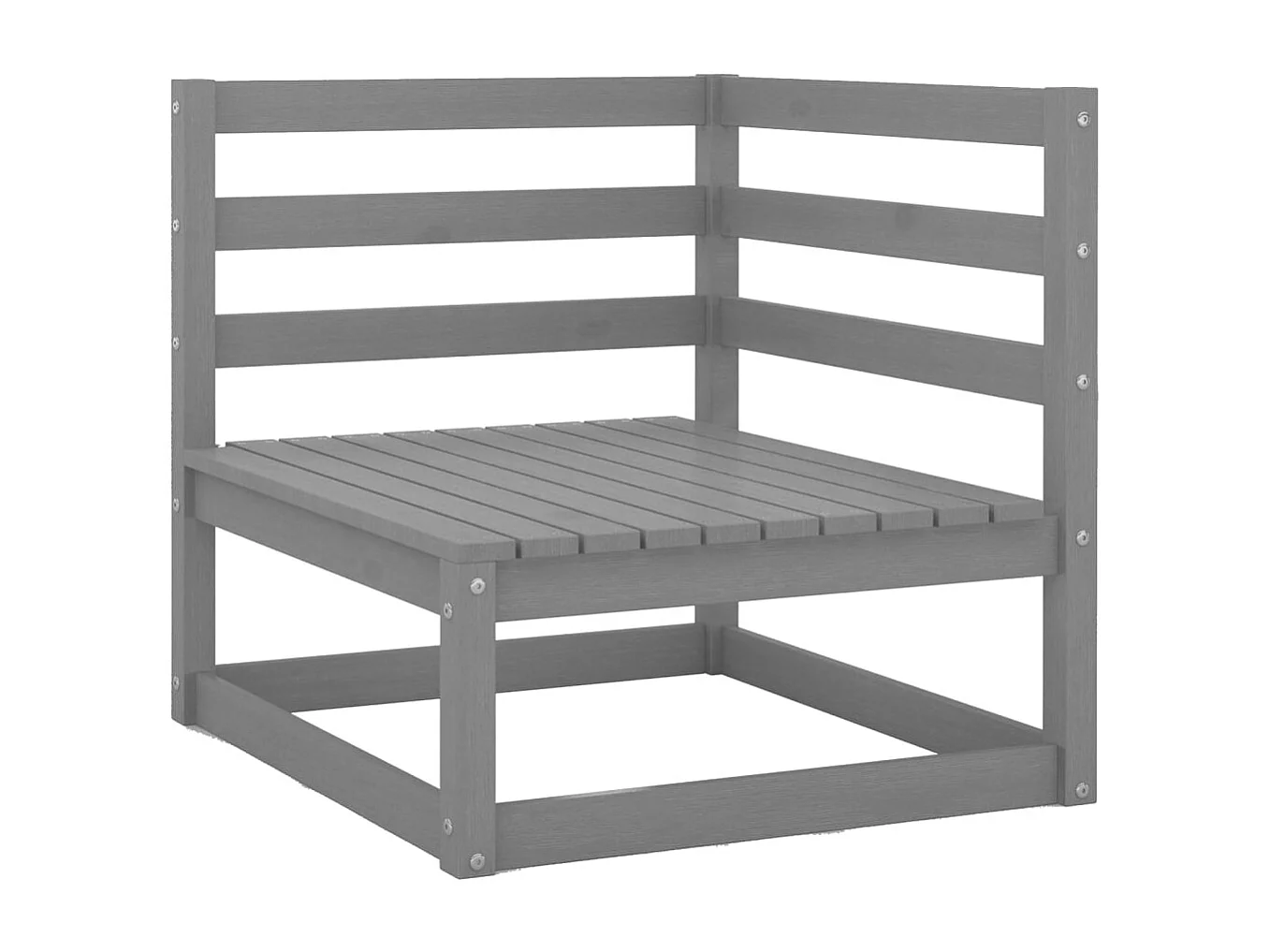Gartensofa 2-Sitzer Grau Massivholz Kiefer