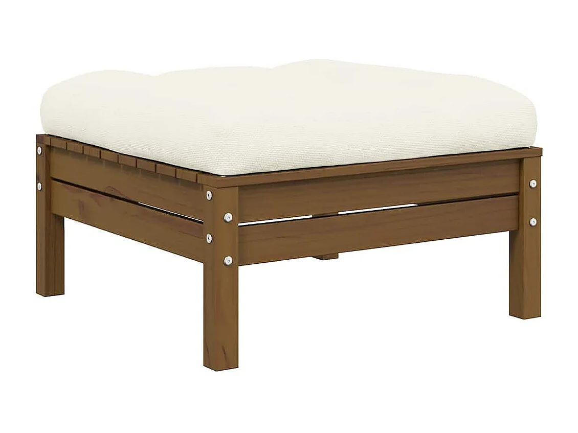 Gartensofa 2-Sitzer mit Creme Kissen Massivholz Kiefer