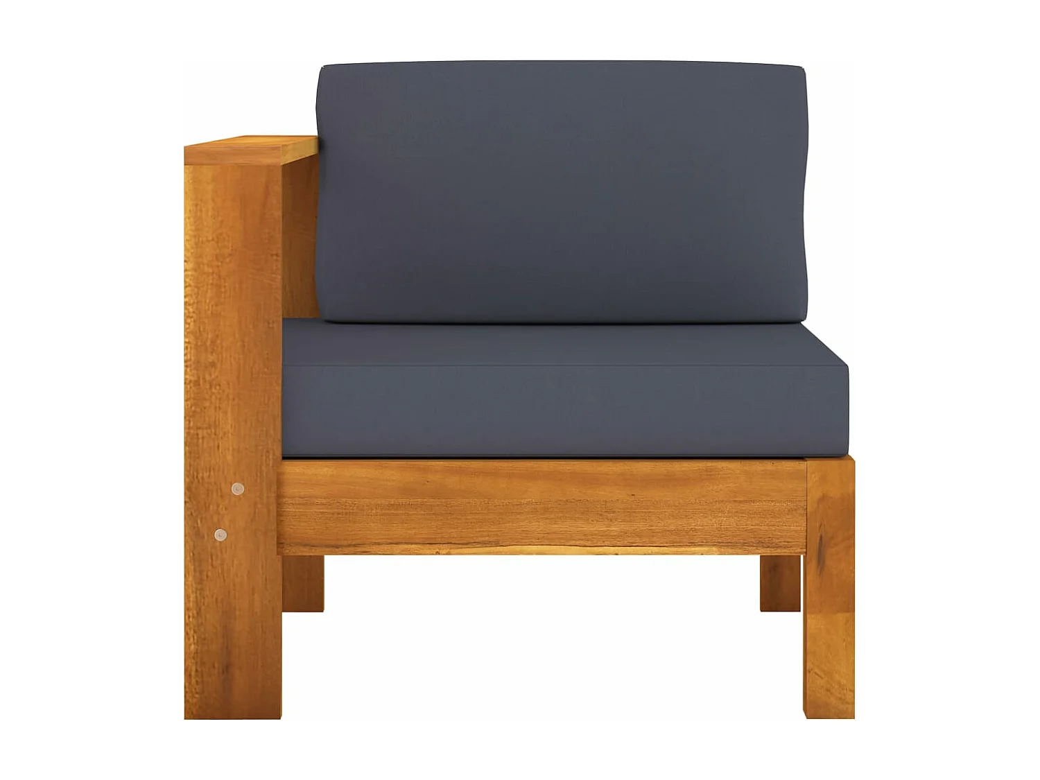 Canapé de jardin 3 places et coussins gris foncé Acacia massif