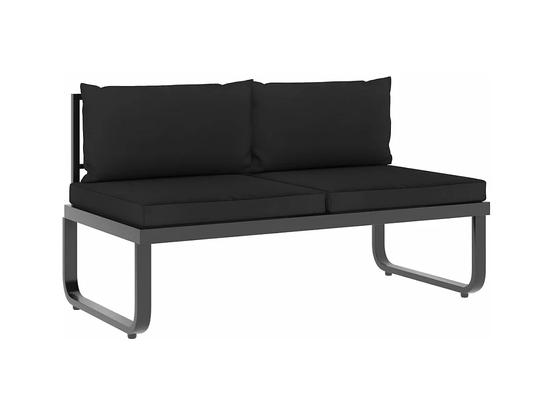 Canapé d'angle de jardin à 5 places avec coussins Aluminium WPC